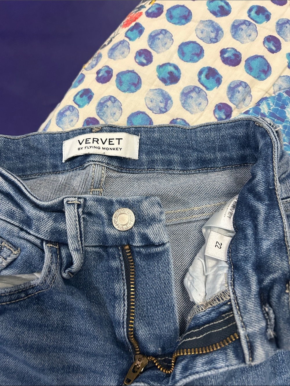 VERVET BY FLYING MONKEY Girls Light Wash Blue Denim Jeans